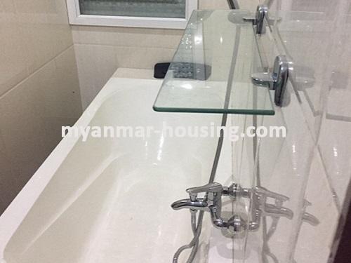 Myanmar real estate - for rent property - No.3738 - A Good Condo room for rent near Kabaraye Bagoda. - View of bathtub