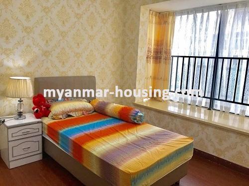 မြန်မာအိမ်ခြံမြေ - ငှားရန် property - No.3739 - ရန်ကင်းတွင် အဆင့်မြင်ပြင်ဆင်ထားသော ကွန်ဒိုငှားရန်ရှိသည်။View of the bed room