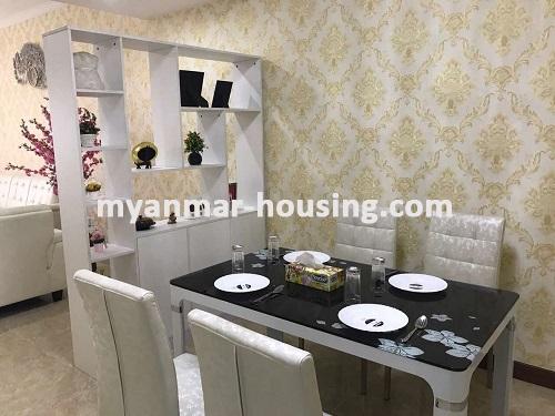 Myanmar real estate - for rent property - No.3739 - A Lovely room with highly decorated room for rent in Yankin Township. - View of dinning room
