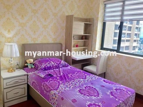 မြန်မာအိမ်ခြံမြေ - ငှားရန် property - No.3739 - ရန်ကင်းတွင် အဆင့်မြင်ပြင်ဆင်ထားသော ကွန်ဒိုငှားရန်ရှိသည်။View of  single bed room
