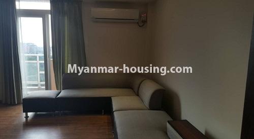 Myanmar real estate - for rent property - No.3791 - Excellent room for rent in Golden Parami condo - View of the Living room