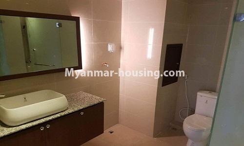 Myanmar real estate - for rent property - No.3791 - Excellent room for rent in Golden Parami condo - View of the wash room.