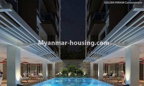 缅甸房地产 - 出租物件 - No.3791 - Excellent room for rent in Golden Parami condo - View of the swimming pool.