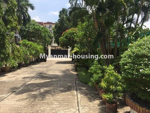 Myanmar real estate - for rent property - No.3809 - Landed house in quiet place near Myanmar Plaza for rent in Bahan! - own street view from main gate