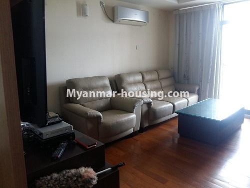 ミャンマー不動産 - 賃貸物件 - No.3820 - Standard decorated room for rent in Royal Yaw Min Gyi Condo - View of the living room