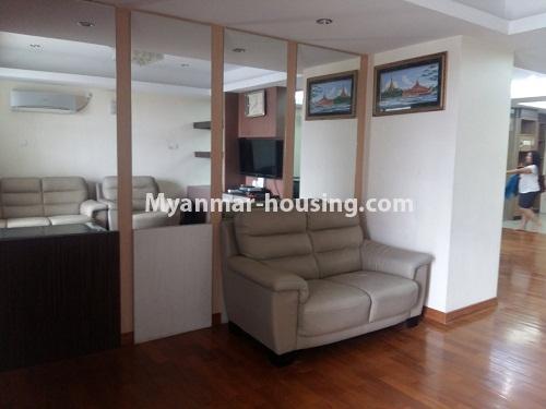Myanmar real estate - for rent property - No.3820 - Standard decorated room for rent in Royal Yaw Min Gyi Condo - View of the living room