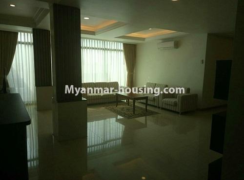 မြန်မာအိမ်ခြံမြေ - ငှားရန် property - No.3843 - ကမာရွတ်မြို့နယ်၊ JL Inya Residence တွင် ကွန်ဒိုခန်းငှားရန် ရှိသည်။different view of living room