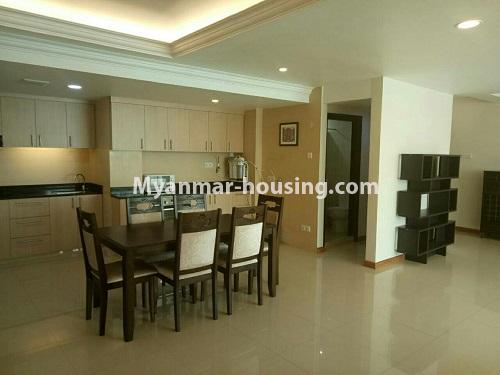 မြန်မာအိမ်ခြံမြေ - ငှားရန် property - No.3843 - ကမာရွတ်မြို့နယ်၊ JL Inya Residence တွင် ကွန်ဒိုခန်းငှားရန် ရှိသည်။dining area view