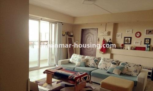 缅甸房地产 - 出租物件 - No.3899 - New Standard Condo Room for rent in North Dagon! - living room