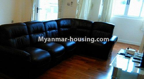 Myanmar real estate - for rent property - No.3906 - Condo room for rent in Kamaryut Township. - View of the Living room
