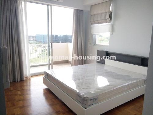မြန်မာအိမ်ခြံမြေ - ငှားရန် property - No.3911 - သန်လျင် ကြယ်စင်အိမ်ရာတွင် ကွန်ဒိုအခန်းငှားရန်ရှိသည်။View of the Bed room