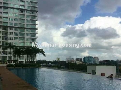 Myanmar real estate - for rent property - No.3920 - Decorated condo room for rent in G.E.M.S Hlaing! - Pool view