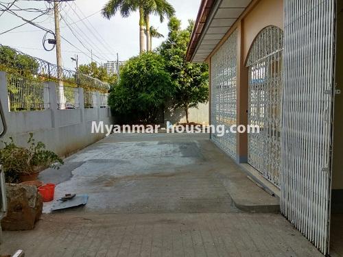 Myanmar real estate - for rent property - No.3926 - A landed House for rent in Kamaryut Township. -  compound view