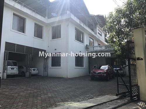 Myanmar real estate - for rent property - No.3931 - Landed house with specious compound for rent for big office, in 7.5 mile, Mayangone! - entrance view