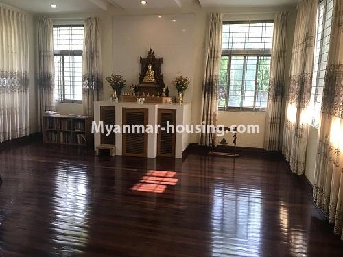 Myanmar real estate - for rent property - No.3931 - Landed house with specious compound for rent for big office, in 7.5 mile, Mayangone! - shrine room