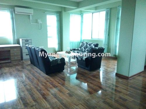 Myanmar real estate - for rent property - No.3936 - Good room for rent in Moe Myint San Condo. - View of the living room