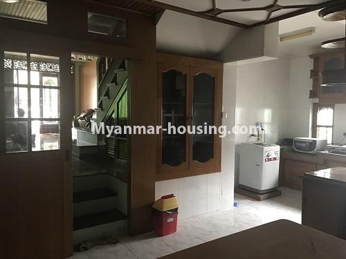 Myanmar real estate - for rent property - No.3937 - Landed house for rent in 7 mile, Mayangone! - kitchen area