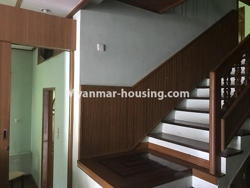 Myanmar real estate - for rent property - No.3937 - Landed house for rent in 7 mile, Mayangone! - stairs to upstairs