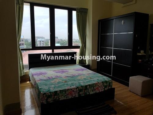 Myanmar real estate - for rent property - No.3952 - Luxurary room for rent in Malikha Condo - View of the Bed room