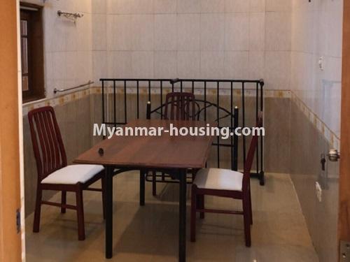 缅甸房地产 - 出租物件 - No.3957 - Specious Condo room for rent in Downtown. - dining area