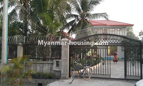 Myanmar real estate - for rent property - No.3979 - Landed house for rent in Mingalardon Twonship. - entrance gate