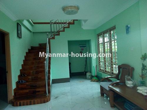 Myanmar real estate - for rent property - No.3979 - Landed house for rent in Mingalardon Twonship. - stairs to upstairs