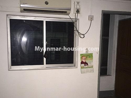 Myanmar real estate - for rent property - No.3984 - An apartment for rent in Downtown. - aircon in bedroom