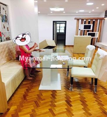 Myanmar real estate - for rent property - No.3995 - Excellent room for rent in Nawaret Condo  - View of the living room