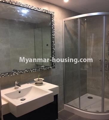 Myanmar real estate - for rent property - No.3995 - Excellent room for rent in Nawaret Condo  - View of Toilet and Bathroom