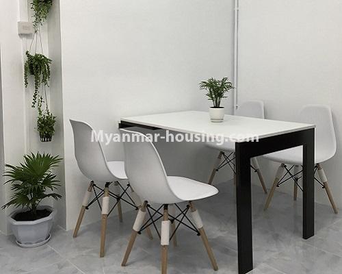 Myanmar real estate - for rent property - No.4001 - New condo room for rent in Dagon Seik Kan Township - dining area