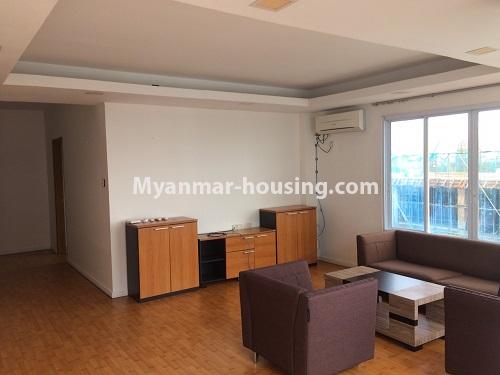 ミャンマー不動産 - 賃貸物件 - No.4005 - Condo room, Min Ye Kyaw Swar Condo in Yankin - living room