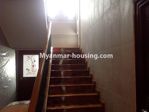 Myanmar real estate - for rent property - No.4006 - Nice landed house near 9 Mile, Mayangone Township. - stairs view