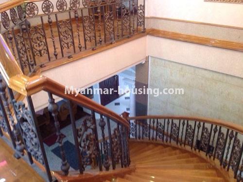 Myanmar real estate - for rent property - No.4006 - Nice landed house near 9 Mile, Mayangone Township. - stairs view