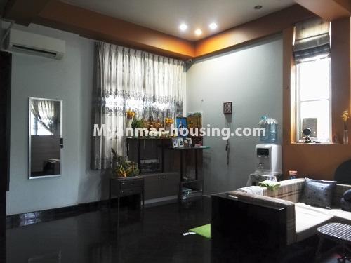 Myanmar real estate - for rent property - No.4020 - Landed house for rent in Yankin! - living room and bedroom