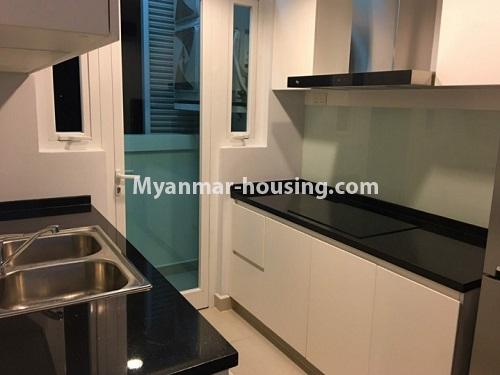 Myanmar real estate - for rent property - No.4024 - 2BHK Pool View G.E.M.S Condominium room for rent in Hlaing! - View of the kitchen.
