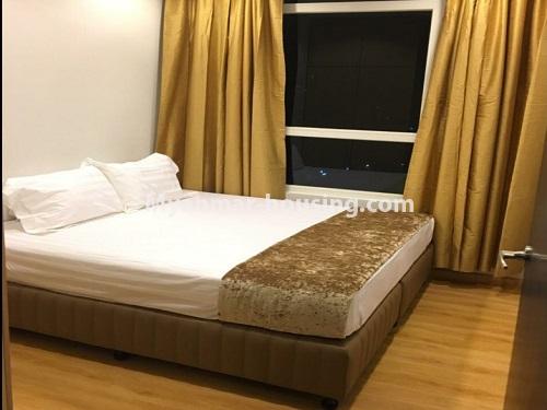 Myanmar real estate - for rent property - No.4024 - 2BHK Pool View G.E.M.S Condominium room for rent in Hlaing! - View of the bed room.