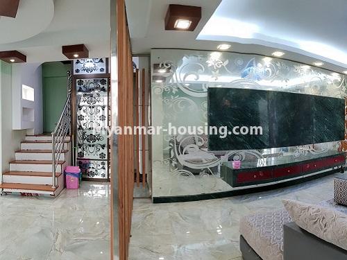 Myanmar real estate - for rent property - No.4025 - Penthouse and 8 floor for rent in Yae Kyaw Street. - another view of living room