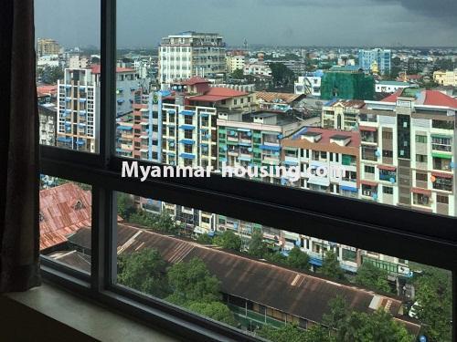ミャンマー不動産 - 賃貸物件 - No.4033 - High Floor Condo Room for rent in Bo Myat Htun Road. - outside view from balcony