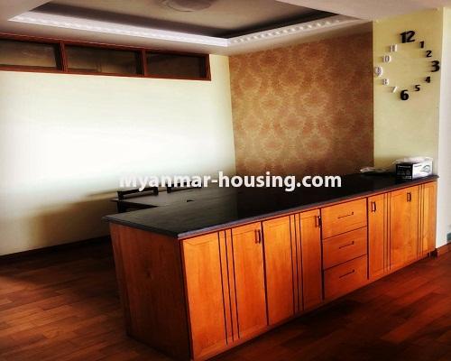 Myanmar real estate - for rent property - No.4033 - High Floor Condo Room for rent in Bo Myat Htun Road. - dinning area
