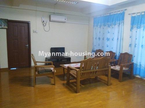 Myanmar real estate - for rent property - No.4077 - Condo room for rent near Hledan Junction! - living room