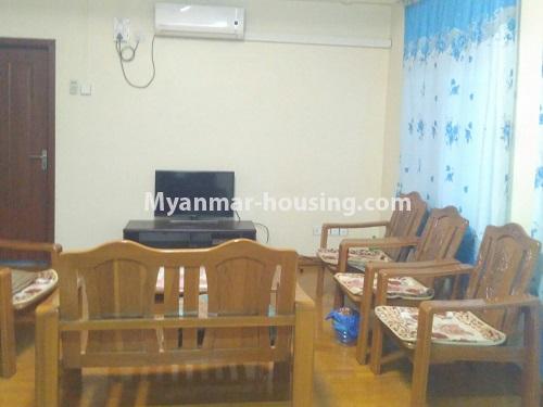 Myanmar real estate - for rent property - No.4077 - Condo room for rent near Hledan Junction! - living room