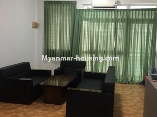 Myanmar real estate - for rent property - No.4079 - Well decorated room for rent in Malikha Housing Condo. - View of the Living room