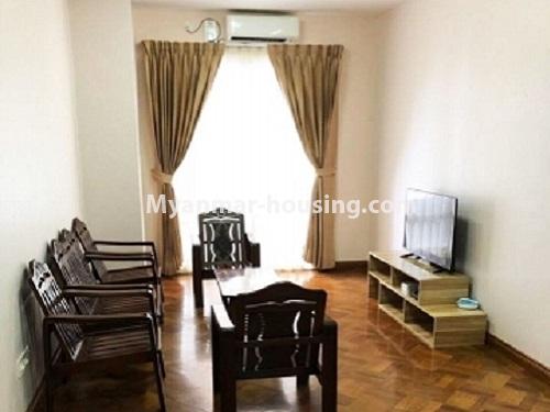 Myanmar real estate - for rent property - No.4086 - Condo room well-decorated with furniture in Twin Centro. - living room