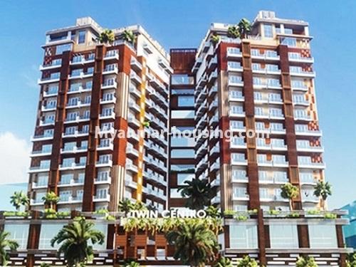 Myanmar real estate - for rent property - No.4086 - Condo room well-decorated with furniture in Twin Centro. - building view