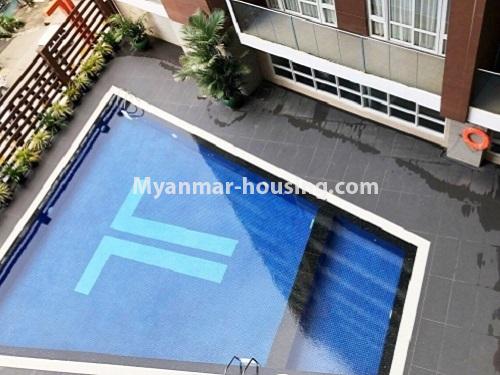 Myanmar real estate - for rent property - No.4086 - Condo room well-decorated with furniture in Twin Centro. - swimming pool