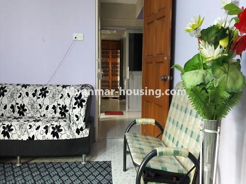 ミャンマー不動産 - 賃貸物件 - No.4092 - Condo room for rent in Mingalar Taung Nyunt Township. - living room