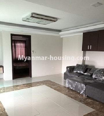 မြန်မာအိမ်ခြံမြေ - ငှားရန် property - No.4101 - Pent House အခန်းကောင်းတစ်ခန်း ရန်ကင်းတွင် ငှားရန်ရှိသည်။living room