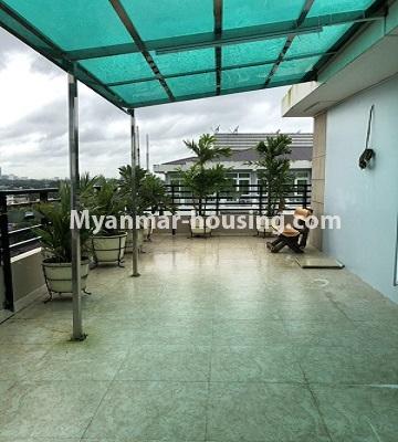 Myanmar real estate - for rent property - No.4101 - Nice penthouse for rent in Yankin! - outside space 