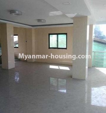 Myanmar real estate - for rent property - No.4104 - Half and three storey house for showroom on Strand Road. - first floor hall view