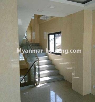 Myanmar real estate - for rent property - No.4104 - Half and three storey house for showroom on Strand Road. - stairs view